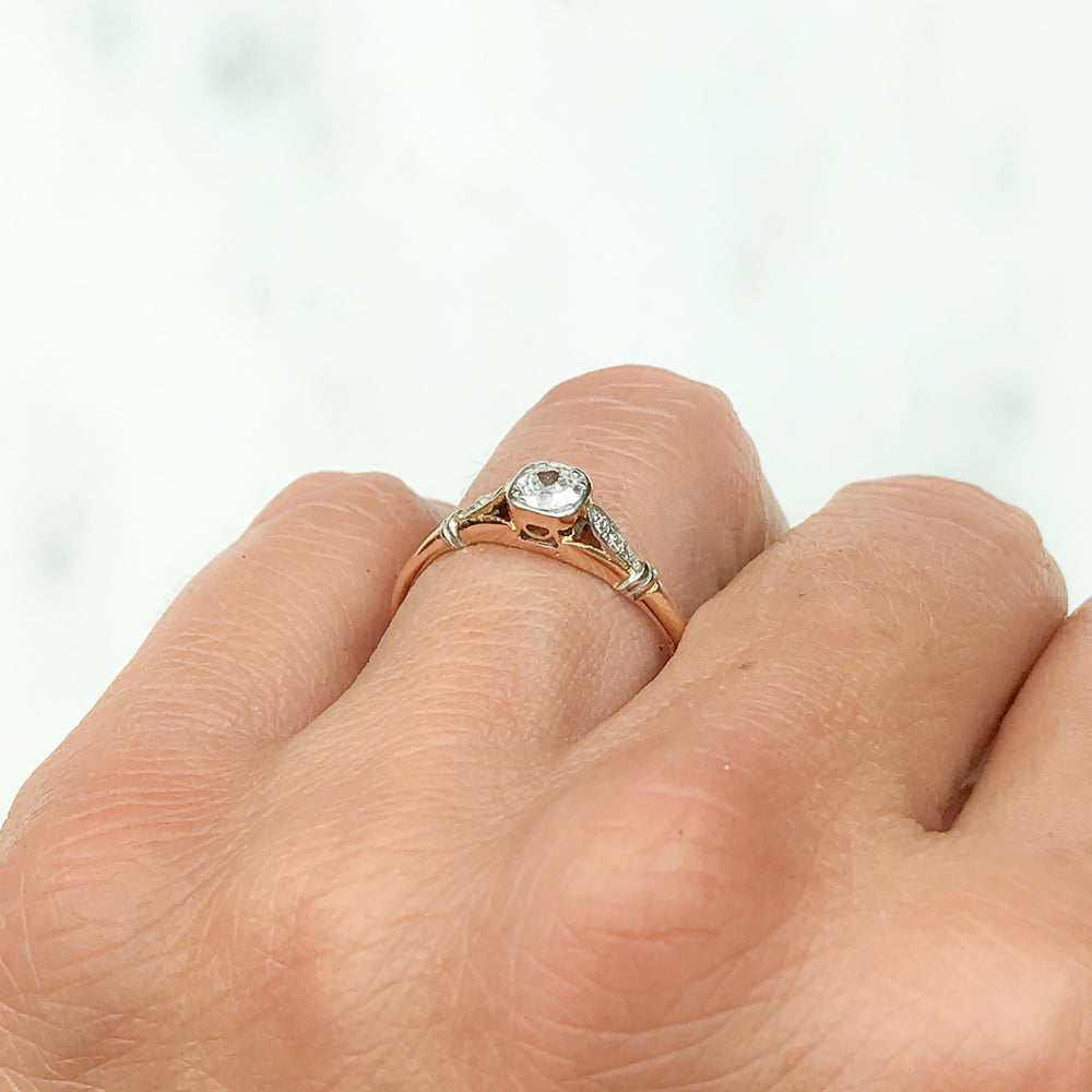 Fern antique early 20th century diamond engagement ring
