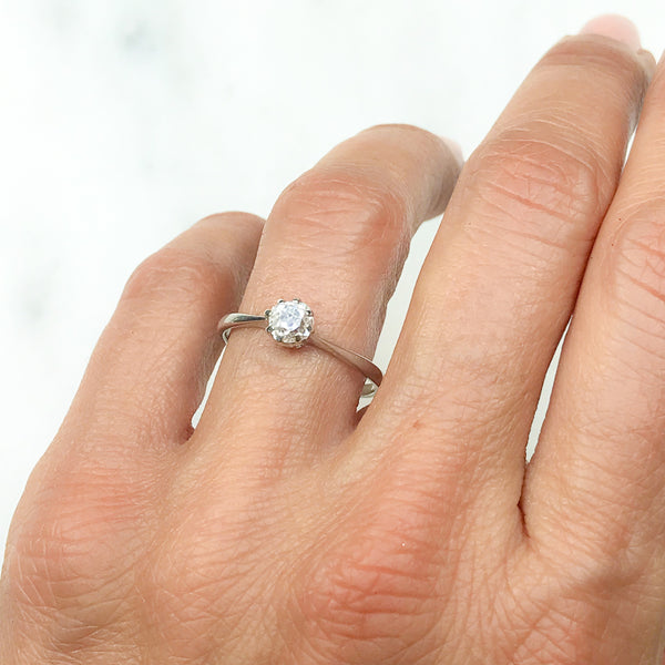 Isabella antique old mine cut diamond engagement ring