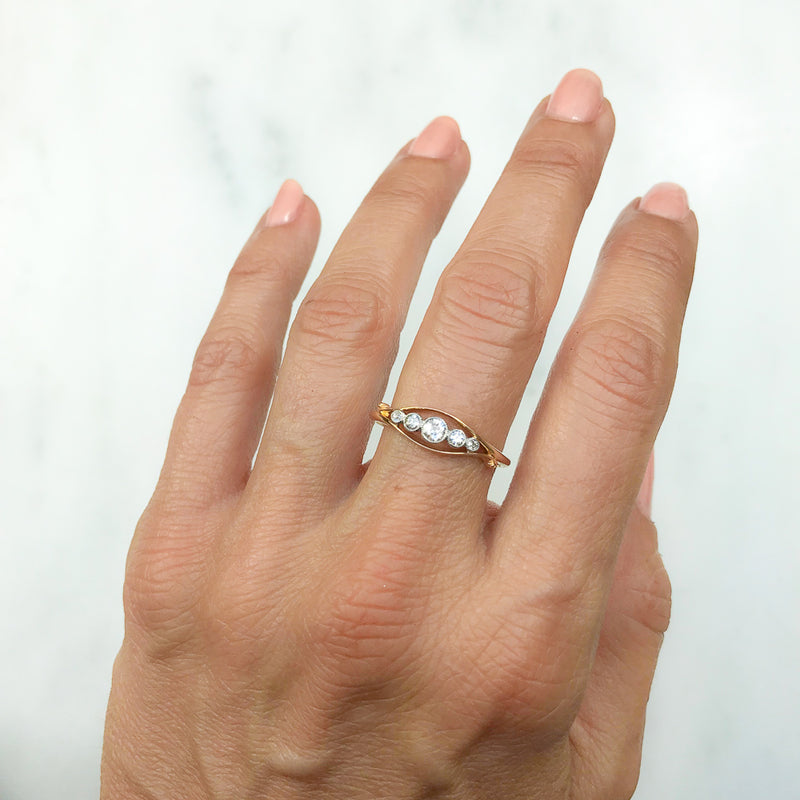 Vivienne antique Edwardian five stone diamond engagement ring