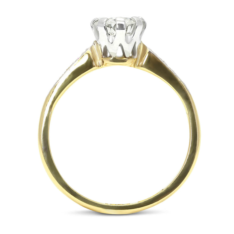 Evelyn mid-century 0.50 carat diamond engagement ring side view